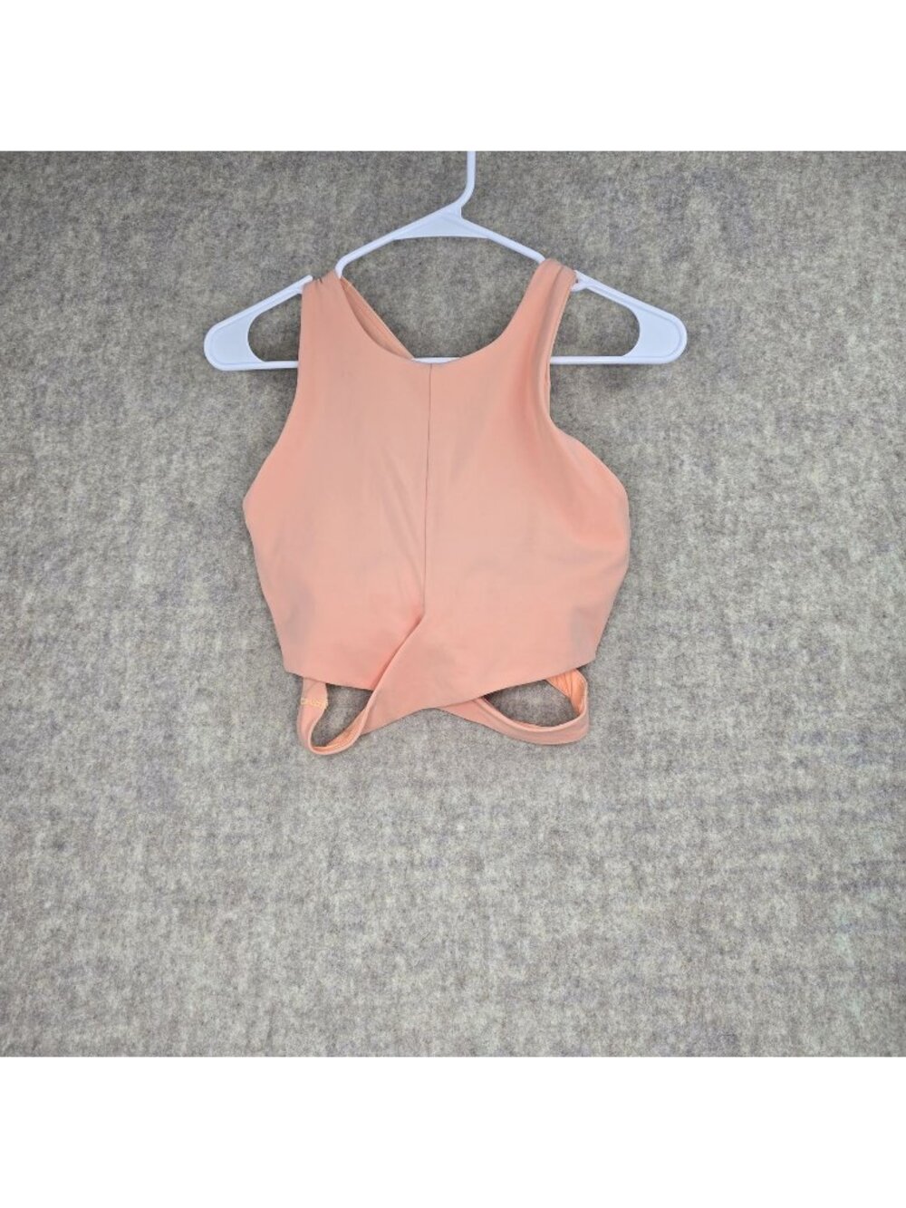 Athleta High Neck Crop Top Peach Pink Stretchy Activewear